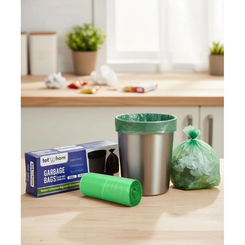 Pack of 3 Polyethylene 17 x 19 Inches Garbage Bag (Green)