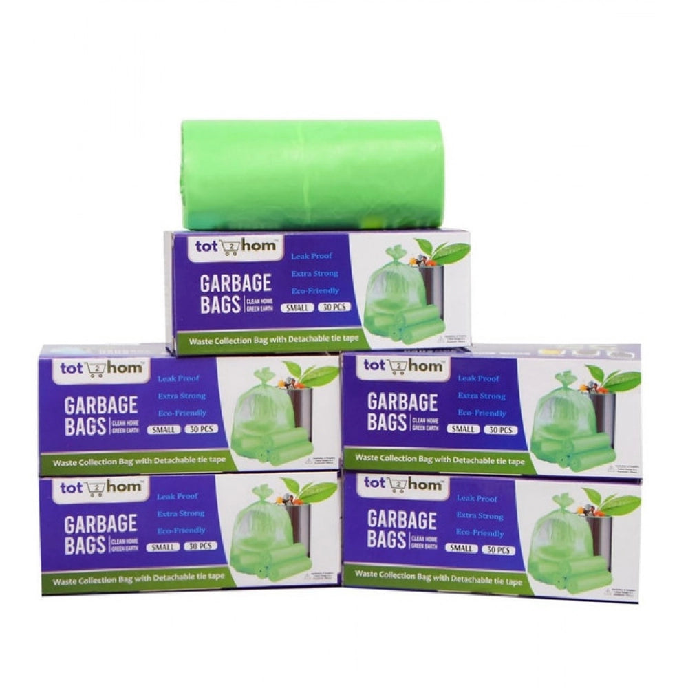 Pack of 5 Biodegradeable Vegetable-Paper 17 x 19 Inches Garbage Bag (Green)