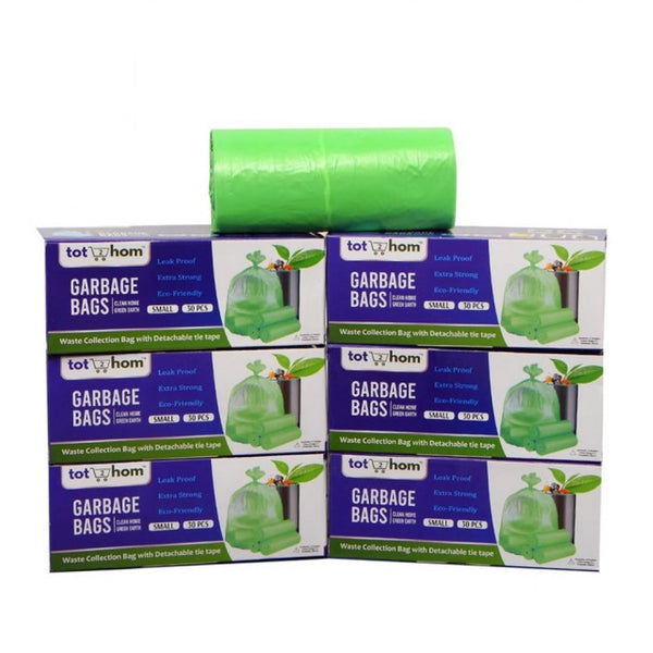 Pack of 6 Biodegradeable Vegetable-Paper 17 x 19 Inches Garbage Bag (Green)