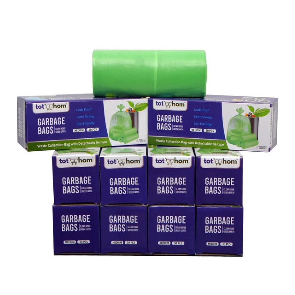 Pack of 10 Biodegradeable Vegetable-Paper 19 x 21 Inches Garbage Bag (Green)