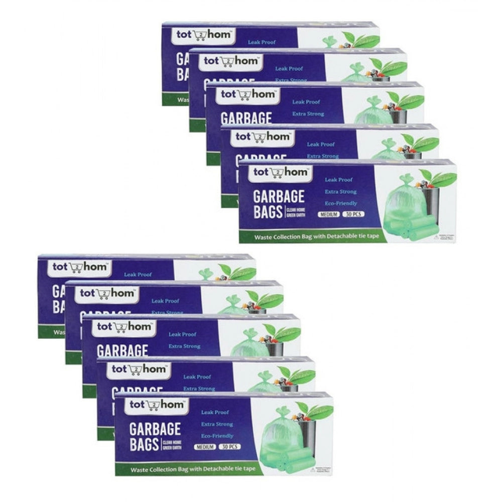 Pack of 10 Biodegradeable Vegetable-Paper 19 x 21 Inches Garbage Bag (Green)