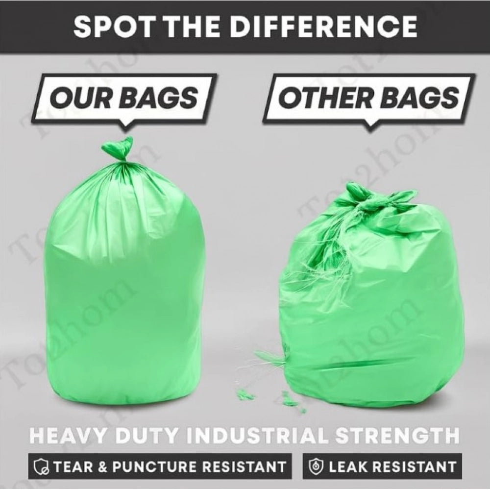 Pack of 10 Biodegradeable Vegetable-Paper 19 x 21 Inches Garbage Bag (Green)