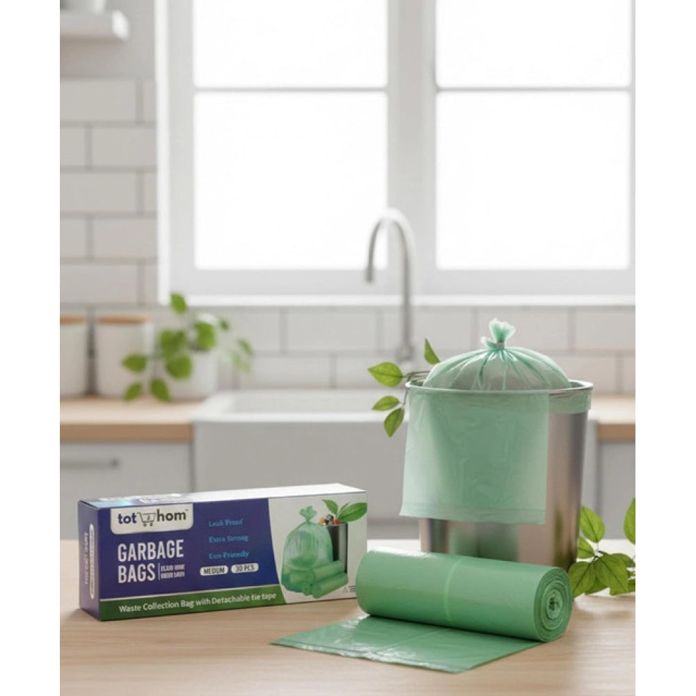 Pack of 10 Biodegradeable Vegetable-Paper 19 x 21 Inches Garbage Bag (Green)