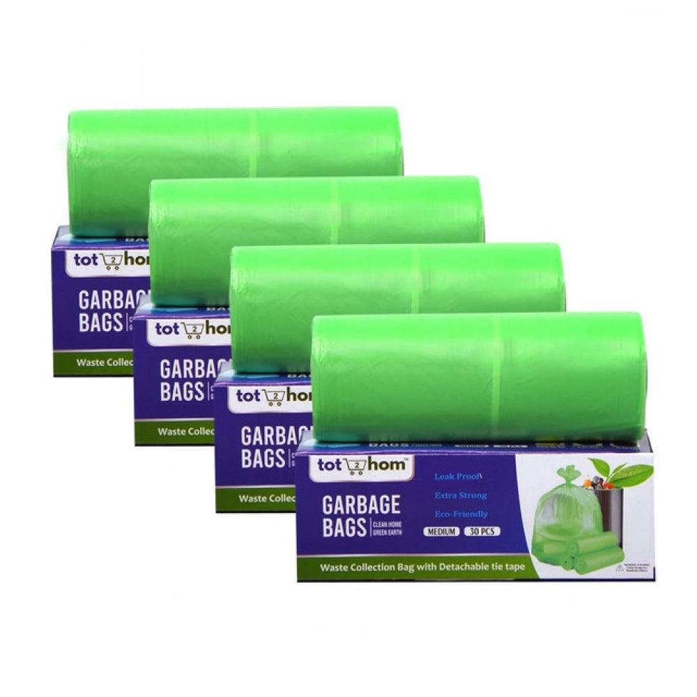 Pack of 4 Biodegradeable Vegetable-Paper 19 x 21 Inches Garbage Bag (Green)