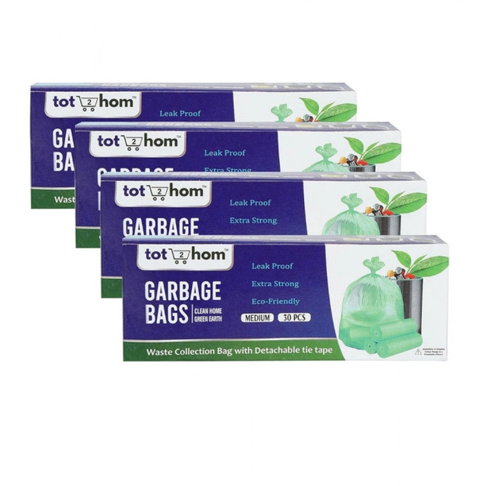 Pack of 4 Biodegradeable Vegetable-Paper 19 x 21 Inches Garbage Bag (Green)