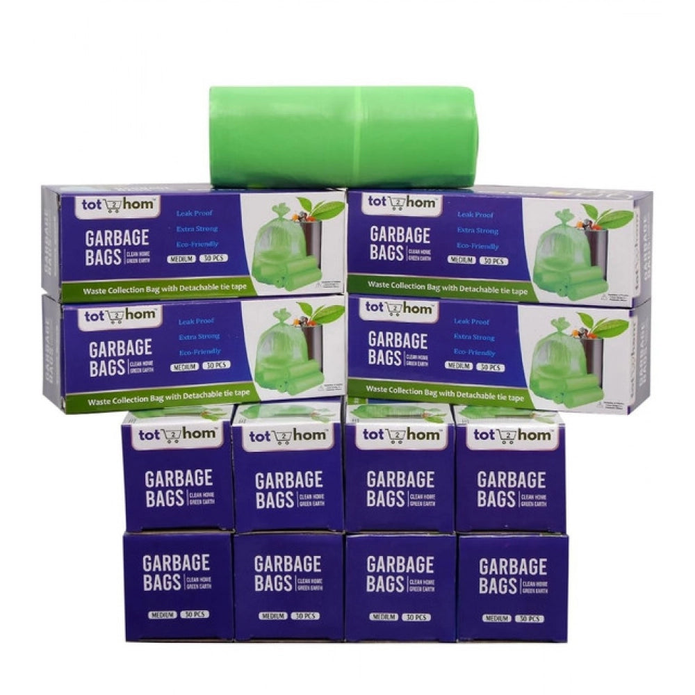 Pack of 12 Biodegradeable Vegetable-Paper 19 x 21 Inches Garbage Bag (Green)