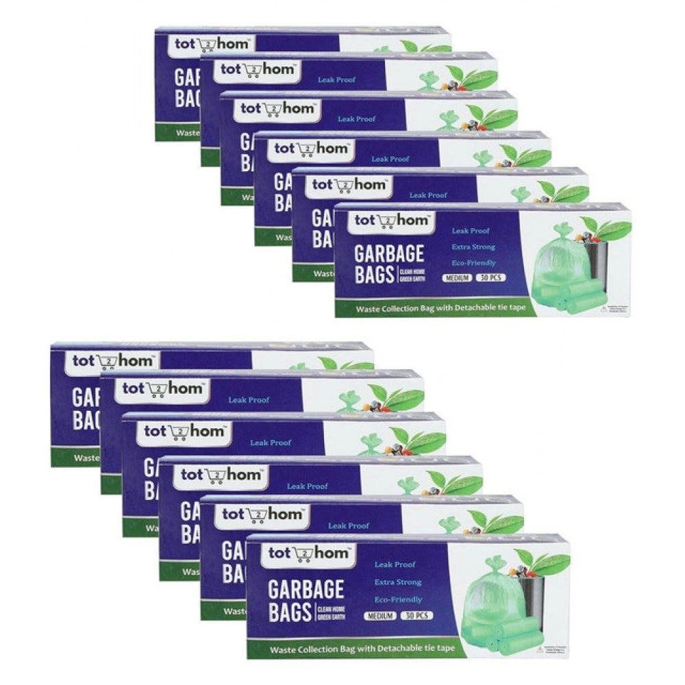 Pack of 12 Biodegradeable Vegetable-Paper 19 x 21 Inches Garbage Bag (Green)