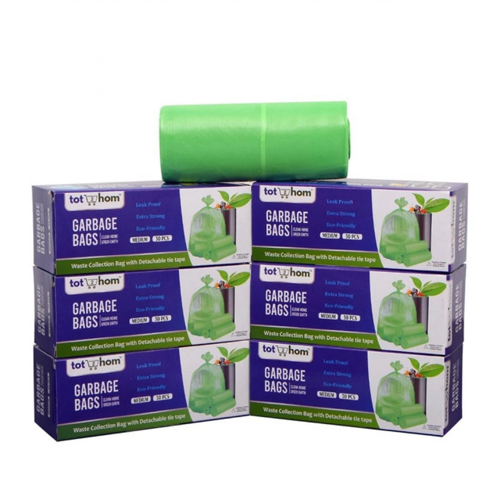 Pack of 6 Biodegradeable Vegetable-Paper 19 x 21 Inches Garbage Bag (Green)