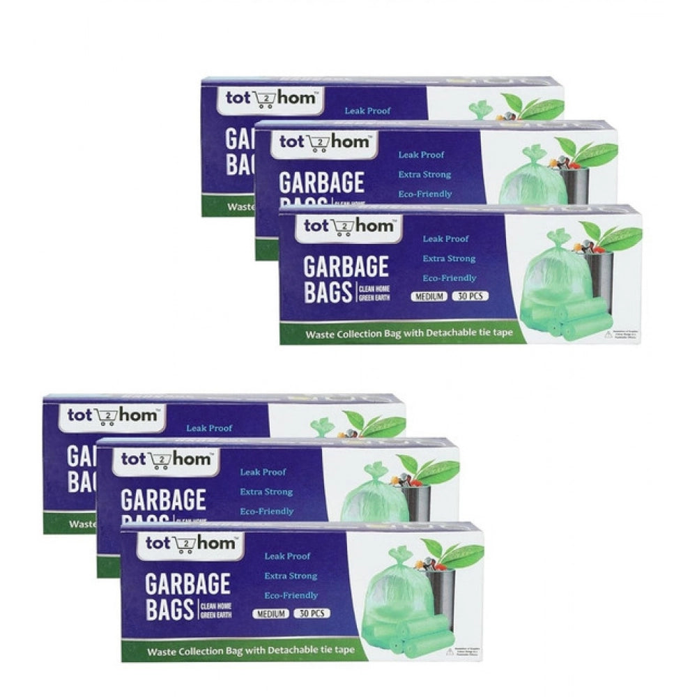 Pack of 6 Biodegradeable Vegetable-Paper 19 x 21 Inches Garbage Bag (Green)