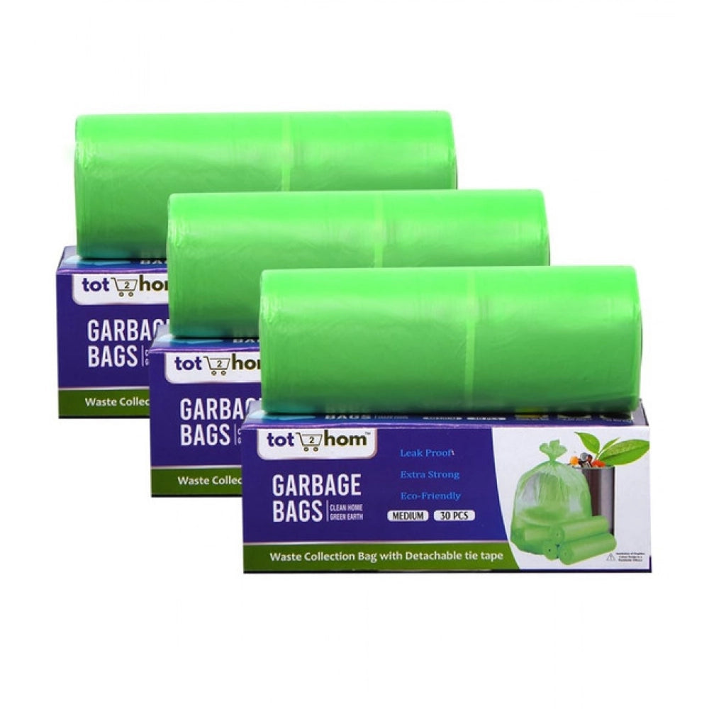 Pack of 3 Biodegradeable Vegetable-Paper 19 x 21 Inches Garbage Bag (Green)
