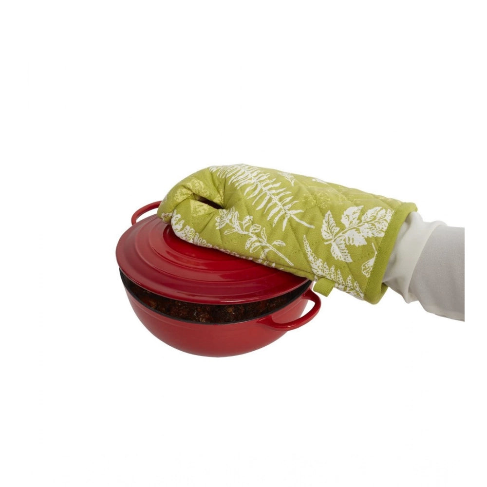 Pack of 2 Cotton Oven Gloves (Green)