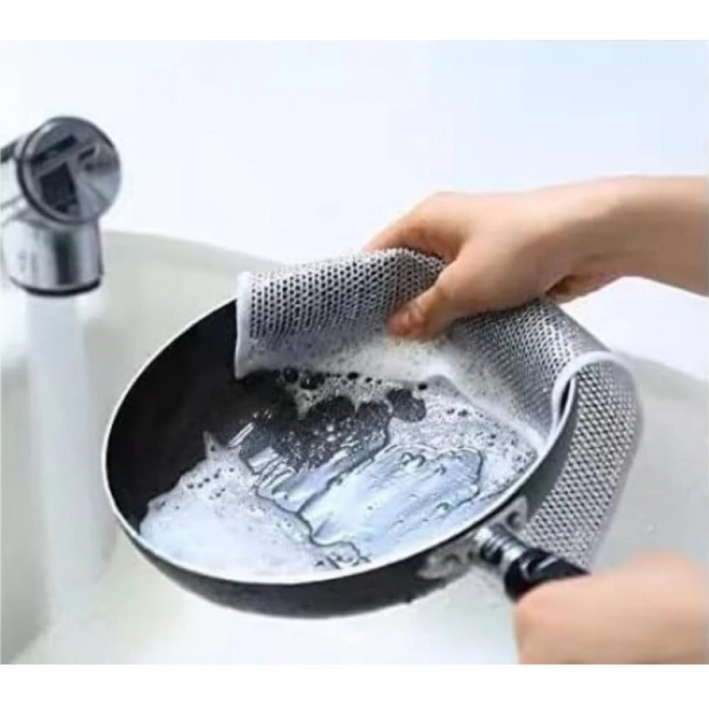 Pack of 5 Stainless Steel Dishwash Scrub (Silver)