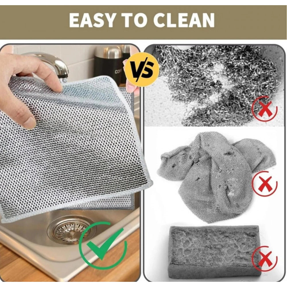 Pack of 5 Stainless Steel Dishwash Scrub (Silver)