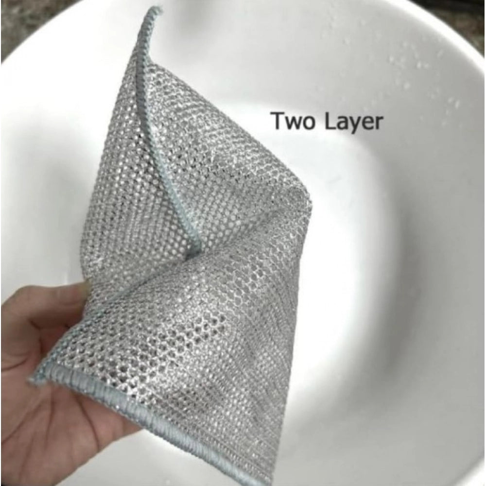 Pack of 15 Stainless Steel Dishwash Scrub (Silver)