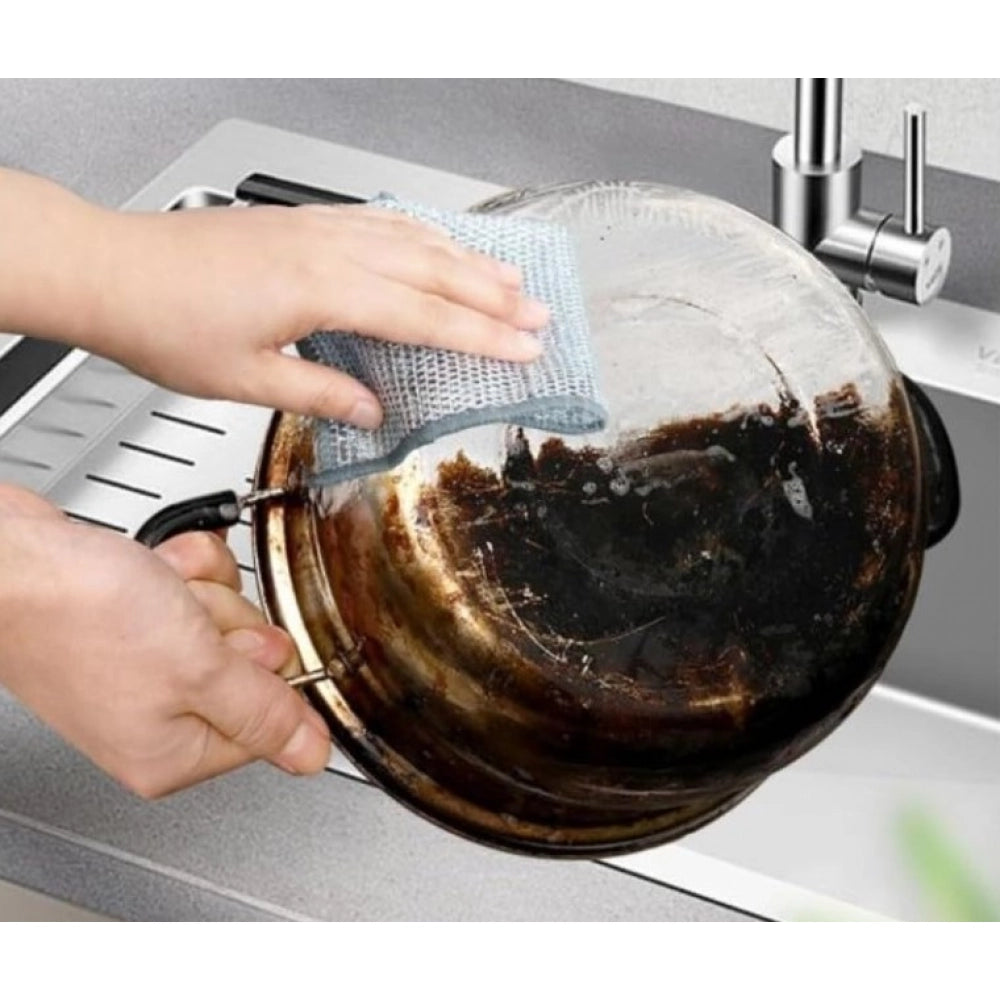 Pack of 15 Stainless Steel Dishwash Scrub (Silver)