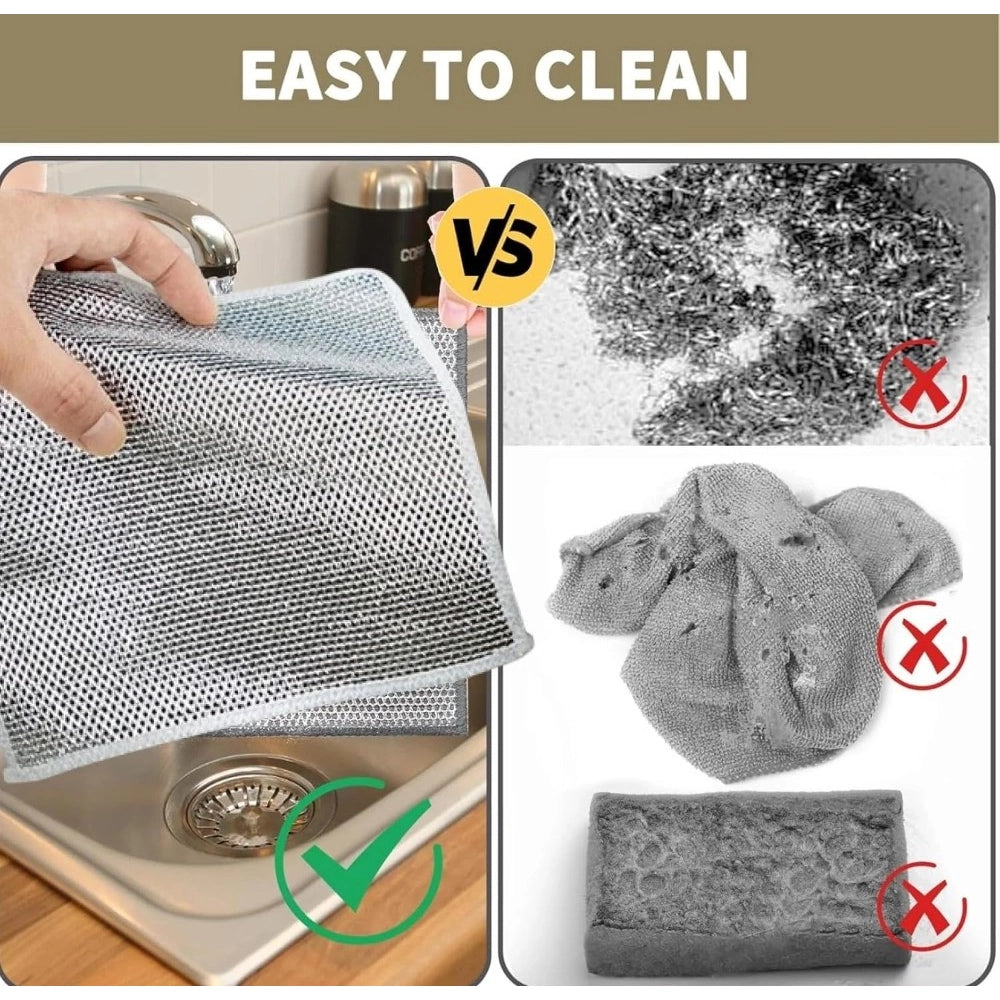 Pack of 15 Stainless Steel Dishwash Scrub (Silver)