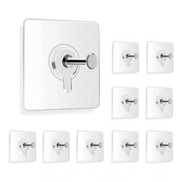 Pack of 10 Plastic Wall Hook (Multicolor)