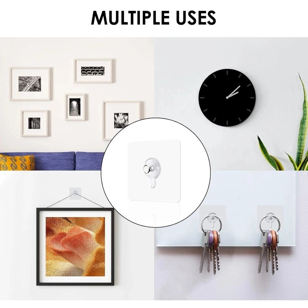 Pack of 10 Plastic Wall Hook (Multicolor)