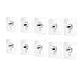 Pack of 10 Acrylic-Metal Wall Hook (Multicolor)