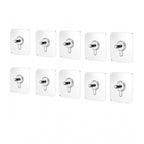 Pack of 10 Acrylic-Metal Wall Hook (Multicolor)