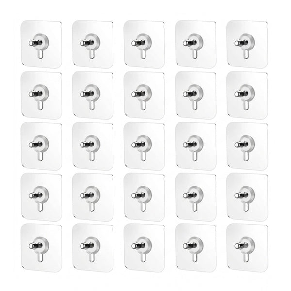 Pack of 25 Acrylic-Metal Wall Hook (Multicolor)