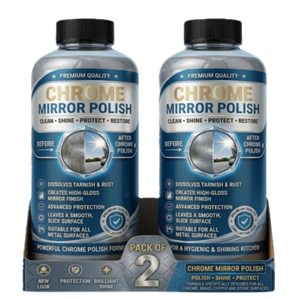 Pack of 2 Chrome Mirror Polish Liquid Bottles 100 ML