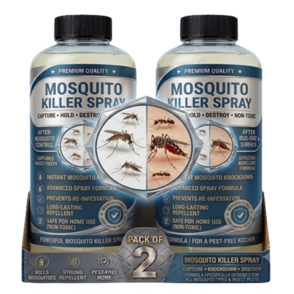 Pack of 2 Mosquito Killer Liquid Bottles 100 ML
