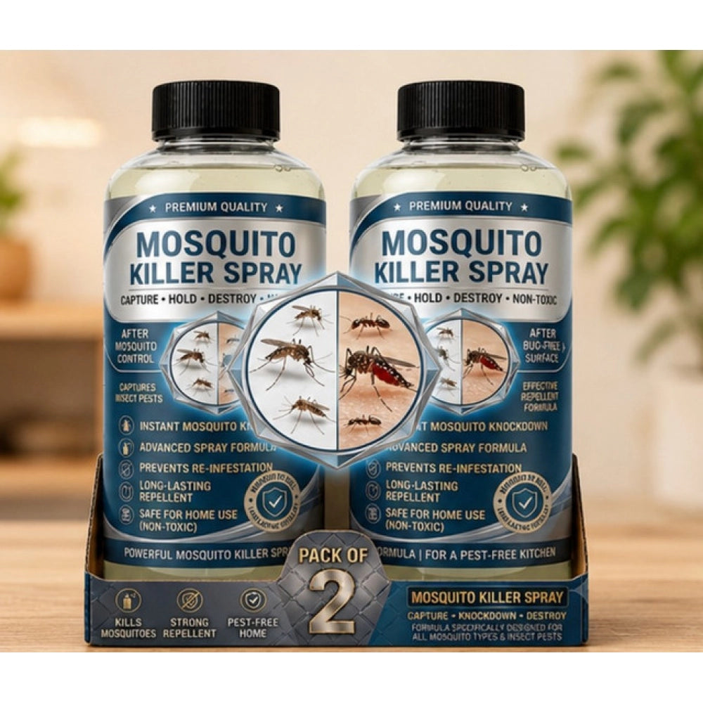 Pack of 2 Mosquito Killer Liquid Bottles 100 ML