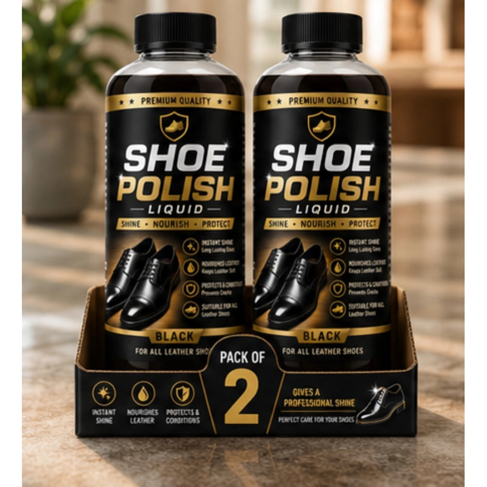 Pack of 2 Shoe Polish Liquid Bottles 100 ML