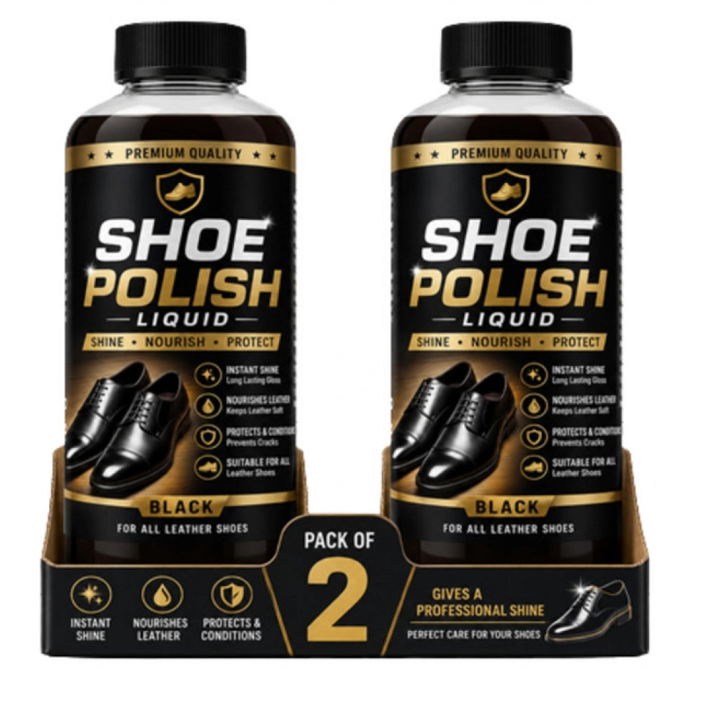 Pack of 2 Shoe Polish Liquid Bottles 100 ML
