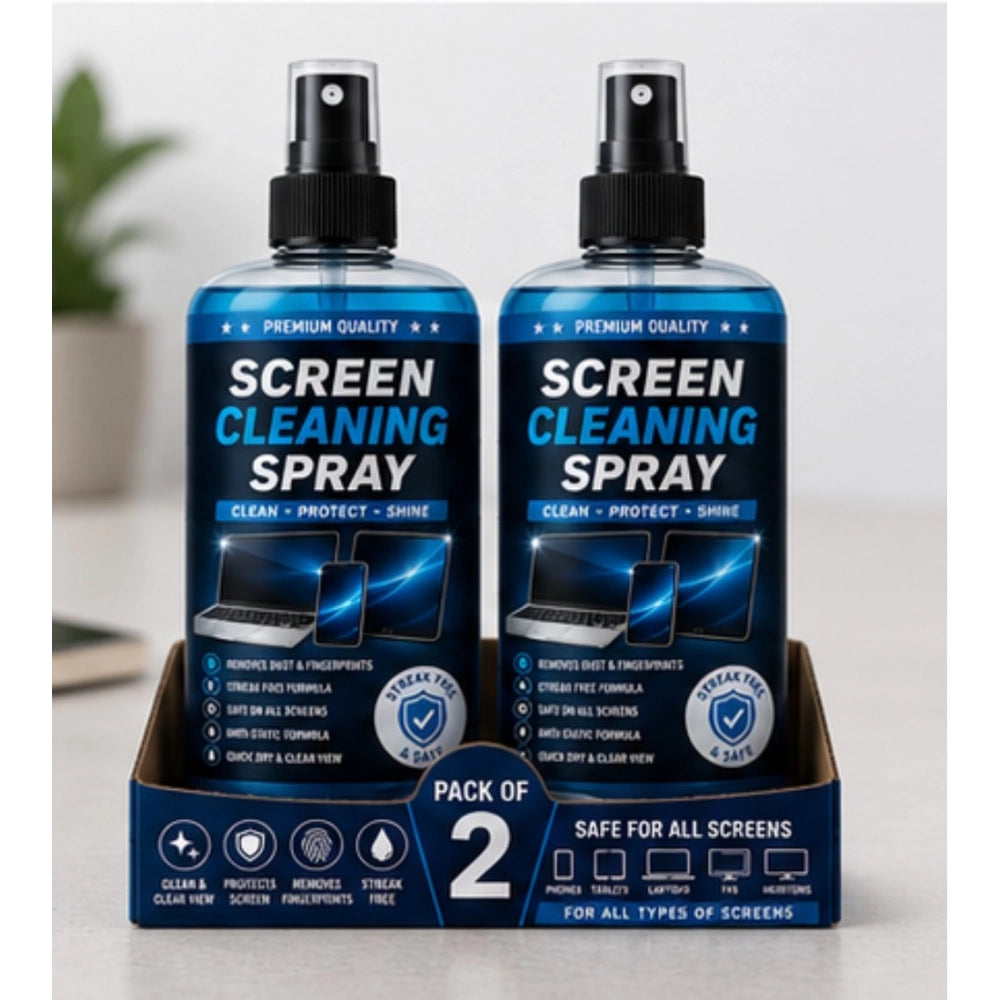 Pack of 2 Screen Cleaning Liquid Spray Bottles 100 ML