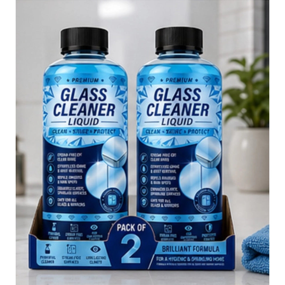 Pack of 2 Glass Cleaner Liquid Bottles 100 ML