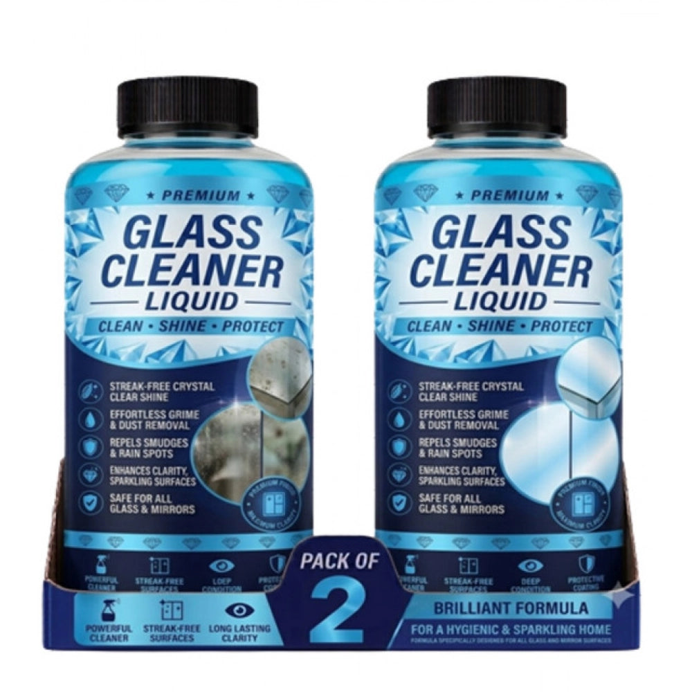 Pack of 2 Glass Cleaner Liquid Bottles 100 ML