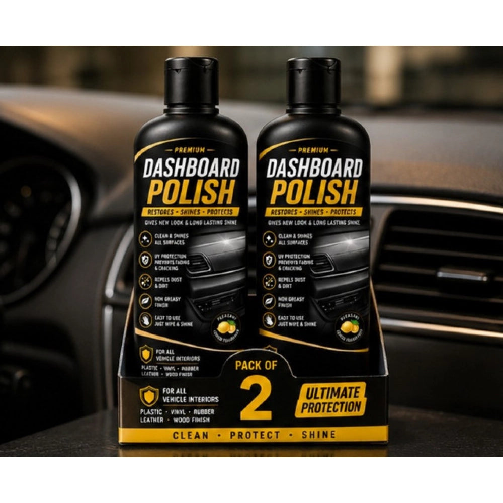 Pack of 2 Dashboard Polish Liquid Flip Top Cap Bottles 100 ML