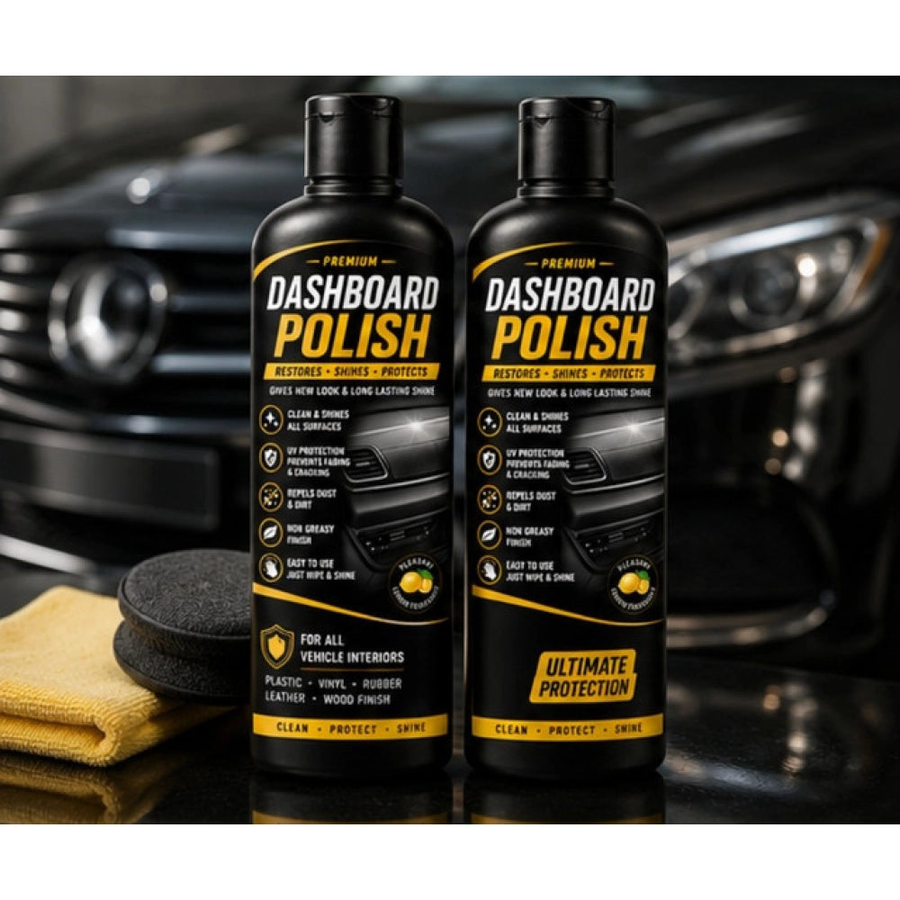 Pack of 2 Dashboard Polish Liquid Flip Top Cap Bottles 100 ML