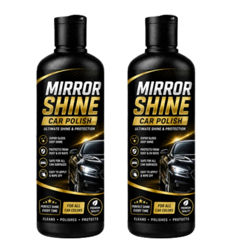 Pack of 2 Mirror Shine Car Polish Liquid Flip Top Cap Bottles 100 ML