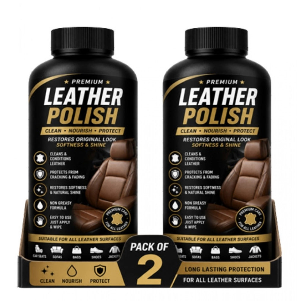 Pack of 2 Leather Polish Liquid Bottles 100 ML
