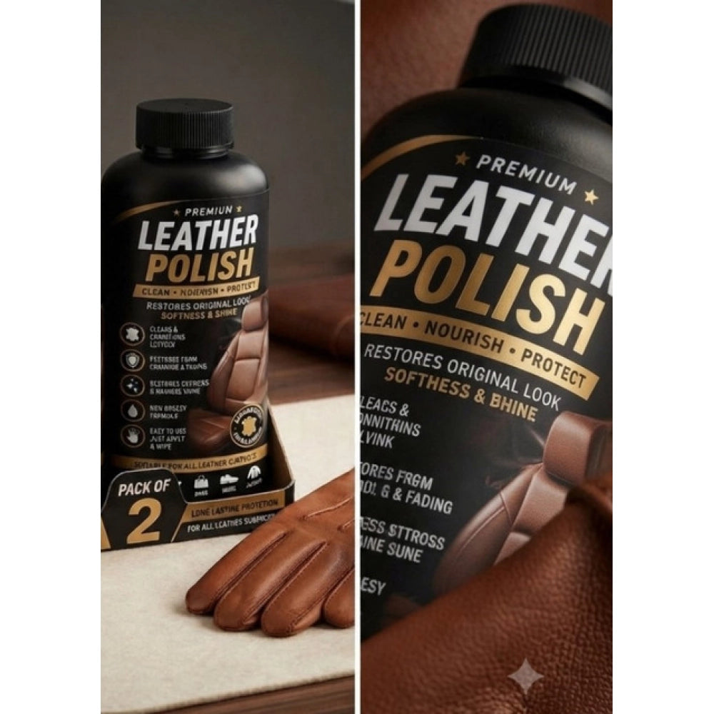 Pack of 2 Leather Polish Liquid Bottles 100 ML