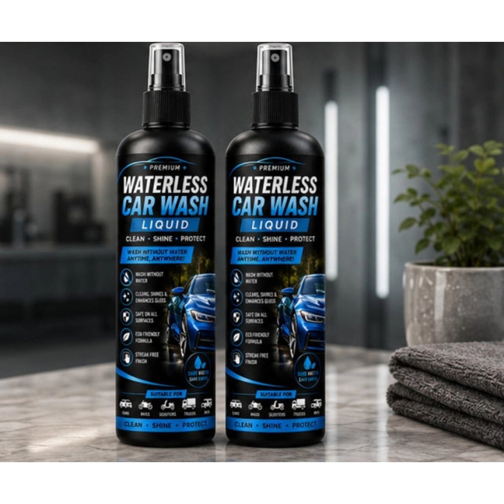 Pack of 2 Waterless Car Wash Liquid Spray Bottles 100 ML