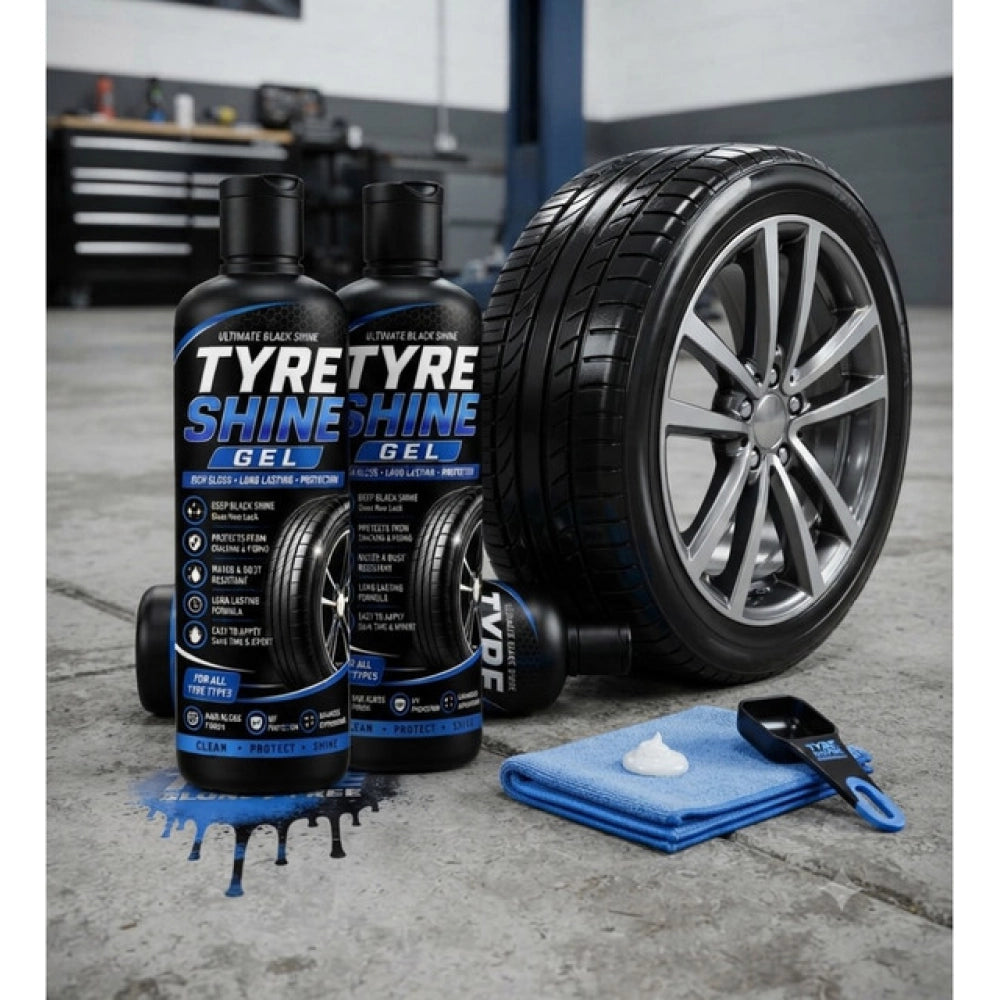 Pack of 2 Tyre Shine Gel Flip Top Cap Bottles 100 ML