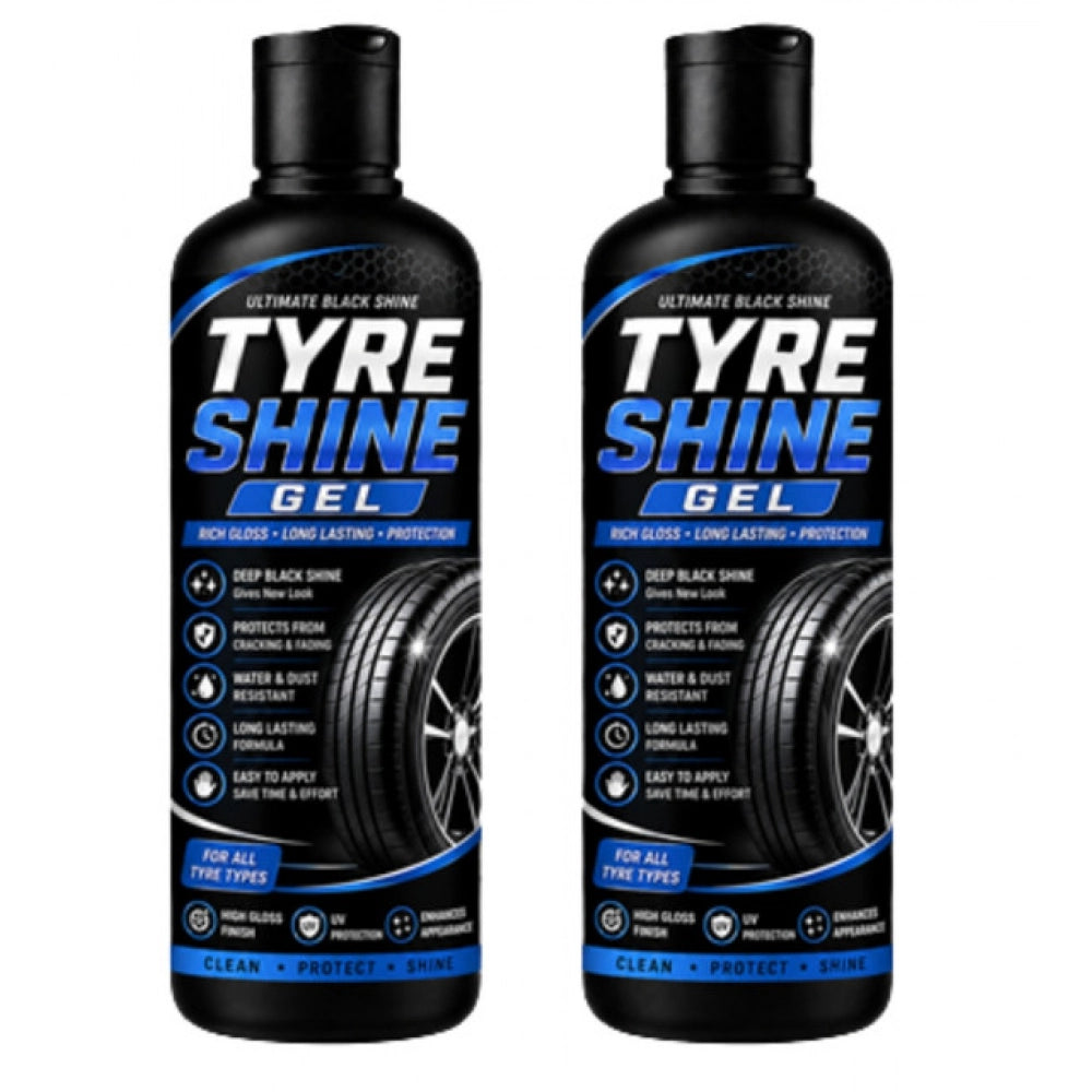 Pack of 2 Tyre Shine Gel Flip Top Cap Bottles 100 ML