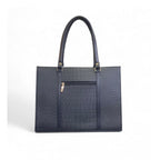 Women's Polyurethane Croco Shoulder Tote Bag (Black)