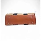 Women's Polyurethane Textured Duffle Bag with Adjustable &amp; Removable Strap (Beige-Brown)