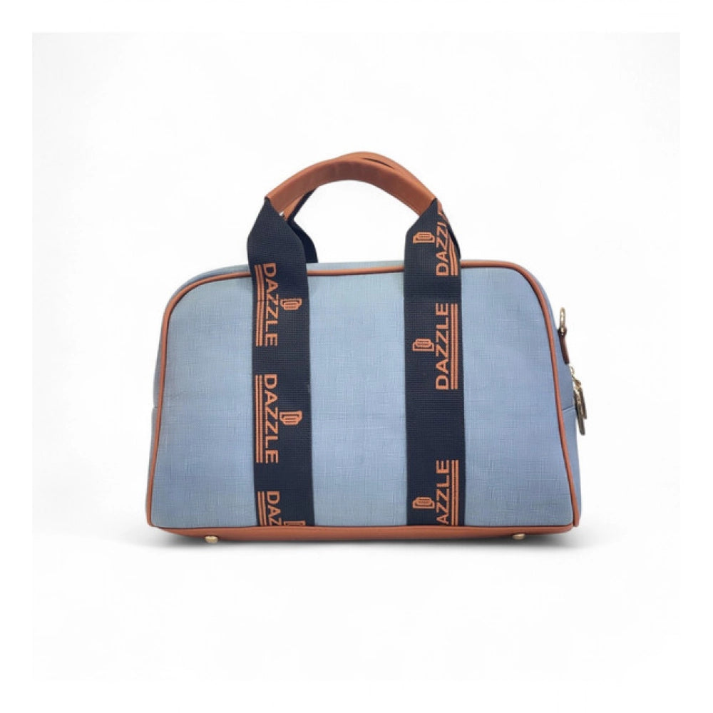 Women's Polyurethane Textured Duffle Bag with Adjustable &amp; Removable Strap (Blue)