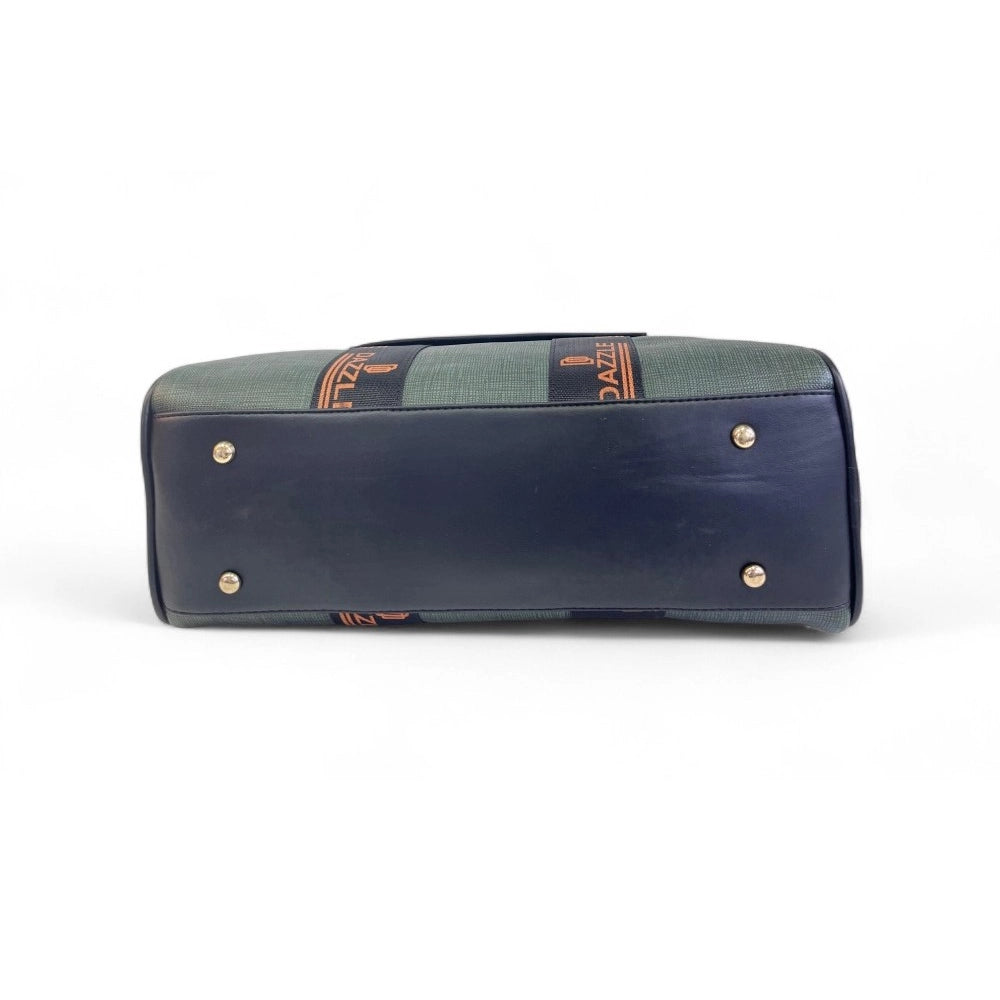Women's Polyurethane Textured Duffle Bag with Adjustable &amp; Removable Strap (Dark Green)