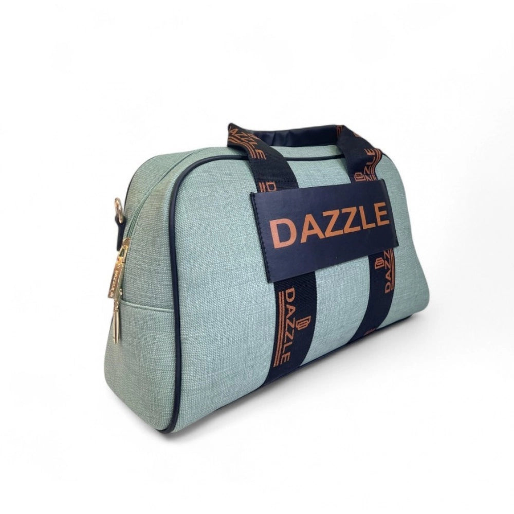 Women's Polyurethane Textured Duffle Bag with Adjustable &amp; Removable Strap (Green)