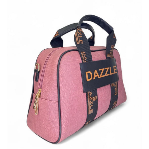 Women's Polyurethane Textured Duffle Bag with Adjustable &amp; Removable Strap (Pink)