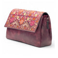 Women's Polyurethane Floral Embroidered Crossbody Sling Bag with Adjustable &amp; Removable Strap (Red)