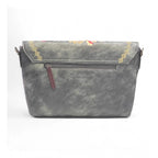 Women's Polyurethane Floral Embroidered Crossbody Sling Bag with Adjustable &amp; Removable Strap (Grey)