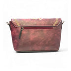 Women's Polyurethane Floral Embroidered Crossbody Sling Bag with Adjustable &amp; Removable Strap (Red)